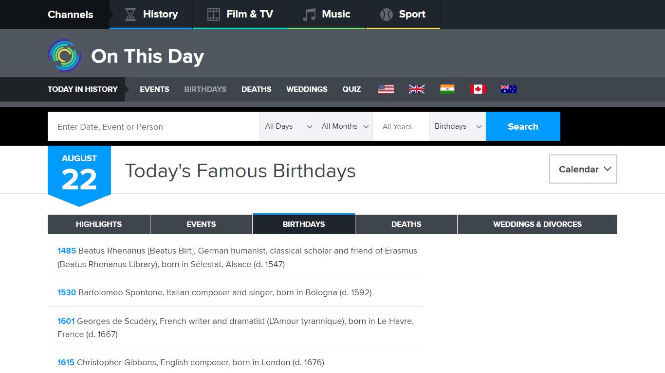 Today's Famous Birthdays - On This Day