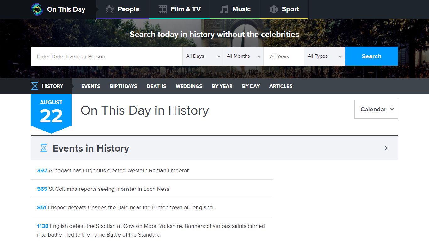 On This Day in History - Historic Events & Notable People