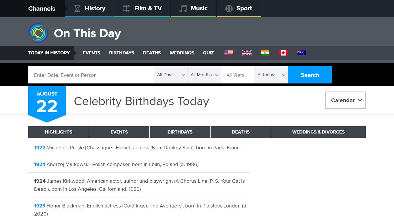 Celebrity Birthdays Today - On This Day